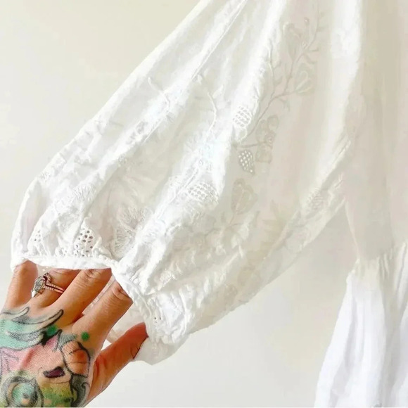 AQUA & Kristopher Brock Floral Embroidered Eyelet Mini Shirt Dress 100% Cotton S - Picture 9 of 14